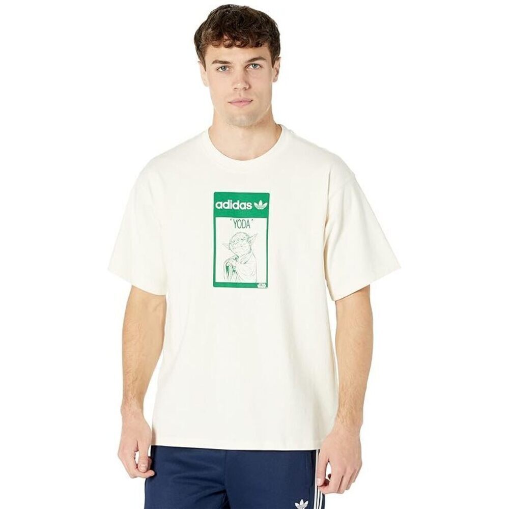 adidas Men's Green/Beige Tee Yoda Organic Cotton Graphic Tee XS NWT - Picture 2 of 2